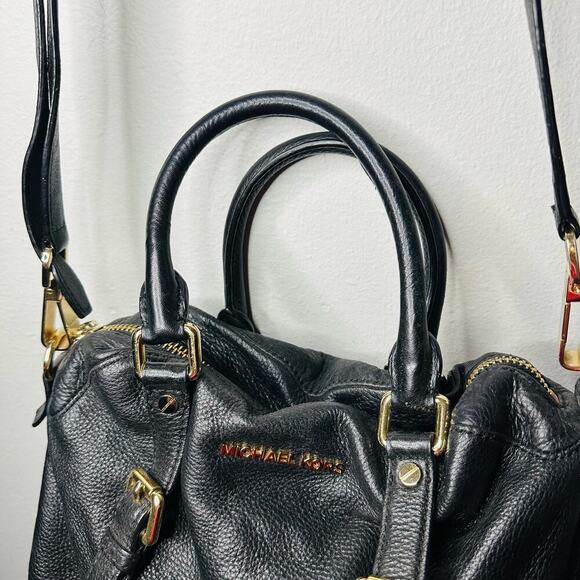 MICHAEL KORS Weston Black Leather Shoulder Satchel Zip Up Tassel Handbag - Picture 6 of 15